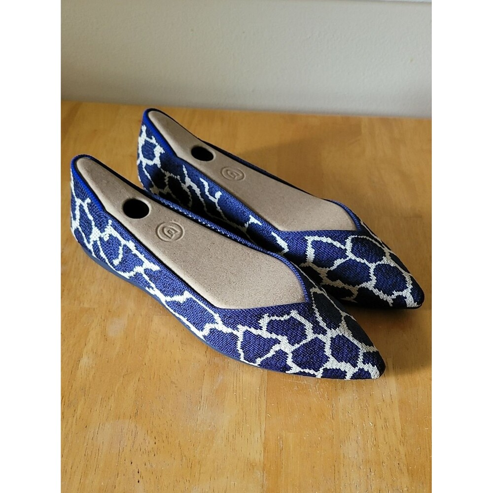 Rothy's The Point Flat Shoes Indigo Giraffe